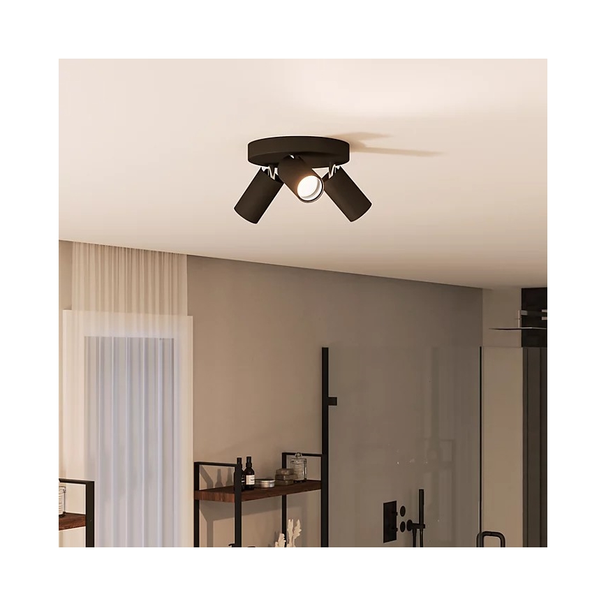 Philips - Reflektorska lampa za kupatilo IDRIS 3xGU10/5W/230V IP44 crno