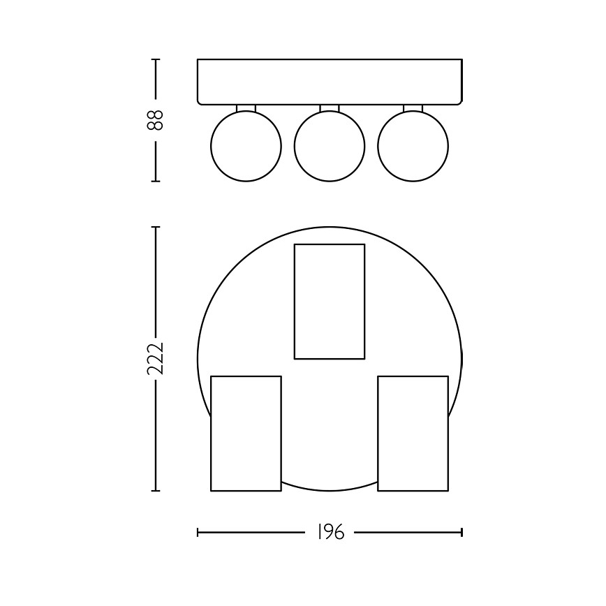 Philips - Reflektorska lampa za kupatilo IDRIS 3xGU10/5W/230V IP44 crno