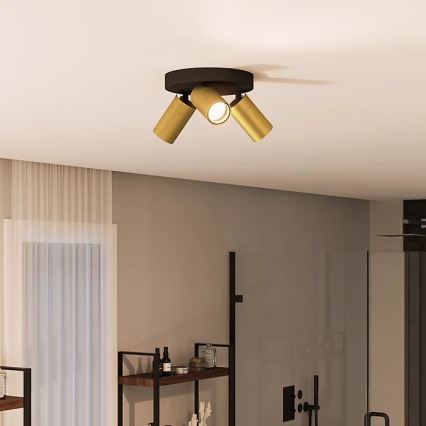 Philips - Reflektorska lampa za kupatilo IDRIS 3xGU10/5W/230V IP44 crno/zlatna