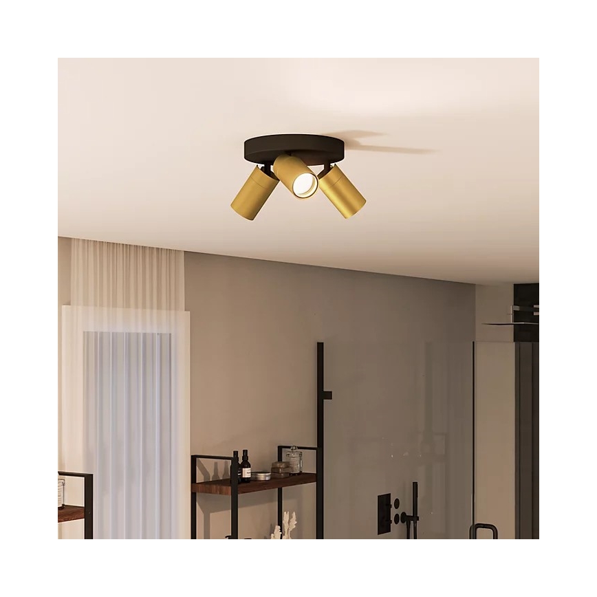 Philips - Reflektorska lampa za kupatilo IDRIS 3xGU10/5W/230V IP44 crno/zlatna