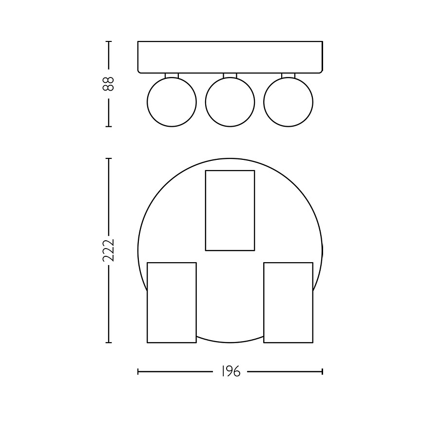 Philips - Reflektorska lampa za kupatilo IDRIS 3xGU10/5W/230V IP44 crno/zlatna