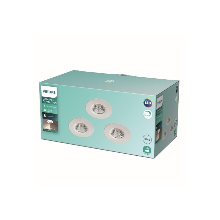 Philips - SET 3x LED prigušiva kupatilska svetiljka LED/5,5W/230V 2700K IP65
