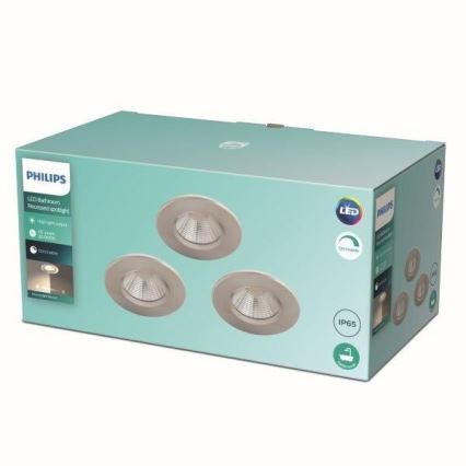 Philips - SET 3x LED prigušiva kupatilska svetiljka LED/5,5W/230V 2700K IP65