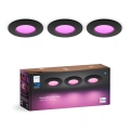 Philips - SET 3x LED RGBW prigušiva kupatilska ugradna svetiljka Hue SLIM LED/8,3W/230V IP44 2000-6500K