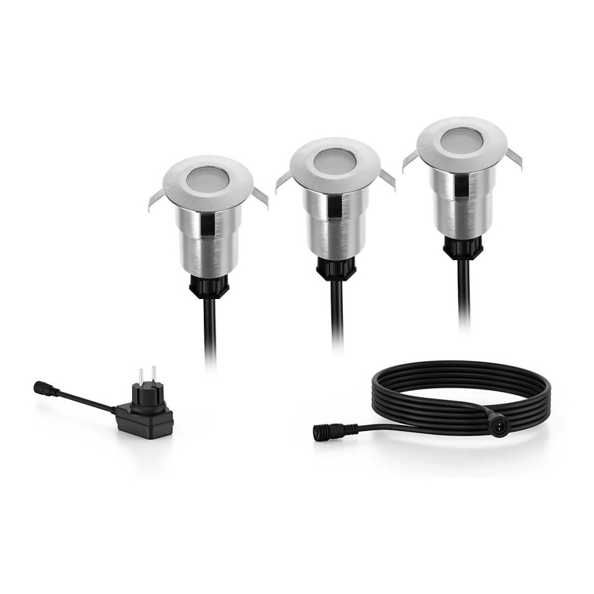 Philips - Set 3x LED Spoljašnje ugradbeno svetlo SPORE LED/1W/24/230V IP67