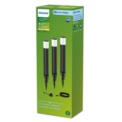 Philips - Set 3x LED Spoljna lampa PUREX LED/1,5W/24/230V IP44