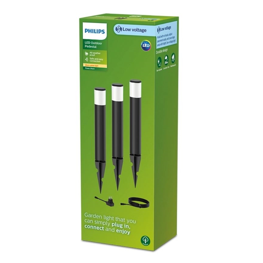 Philips - Set 3x LED Spoljna lampa PUREX LED/1,5W/24/230V IP44