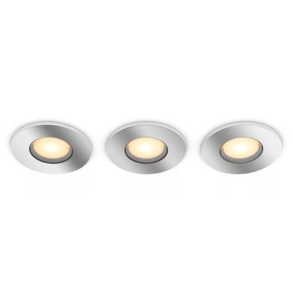 Philips - Komplet 3x LED prigušiva kupatilsko ugradno svetlo Hue ADORE BATHROOM 1xGU10/4,2W/230V 2200-6500K IP44