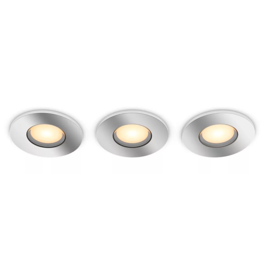 Philips - Komplet 3x LED prigušiva kupatilsko ugradno svetlo Hue ADORE BATHROOM 1xGU10/4,2W/230V 2200-6500K IP44
