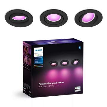 Philips - Set 3xLED RGBW Prigušiva ugradbeni Hue CENTURA 1xGU10/4,2W/230V 2000-6500K