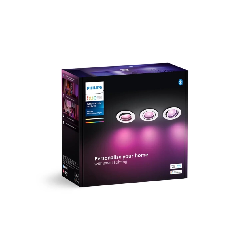 Philips - Set 3xLED RGBW Prigušiva ugradbeni Hue CENTURA 1xGU10/4,2W/230V 2000-6500K