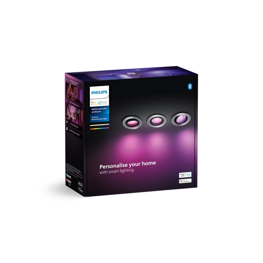 Philips - Set 3xLED RGBW Prigušiva ugradbeni Hue CENTURA 1xGU10/4,2W/230V 2000-6500K