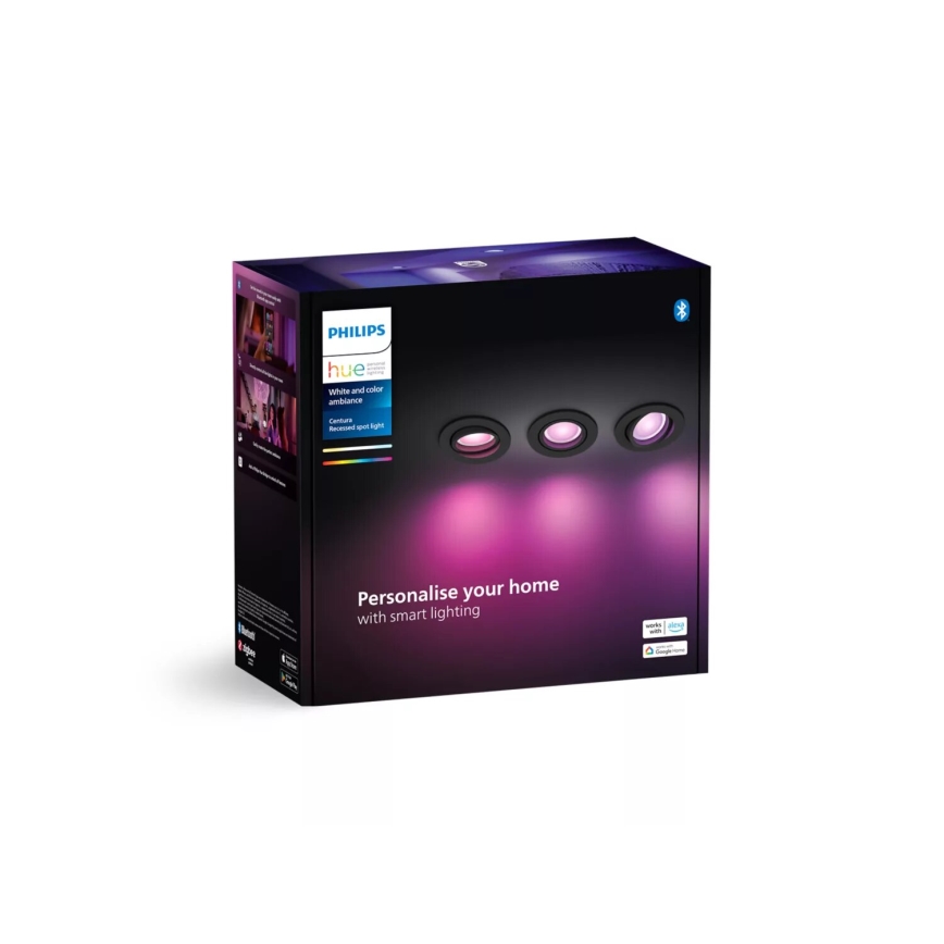 Philips - Set 3xLED RGBW Prigušiva ugradbeni Hue CENTURA 1xGU10/4,2W/230V 2000-6500K