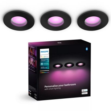 Philips - Set od 3 LED RGBW prigušiva ugradna kupatilska svetiljka Hue XAMENTO 1xGU10/4,2W/230V 2000-6500K IP44