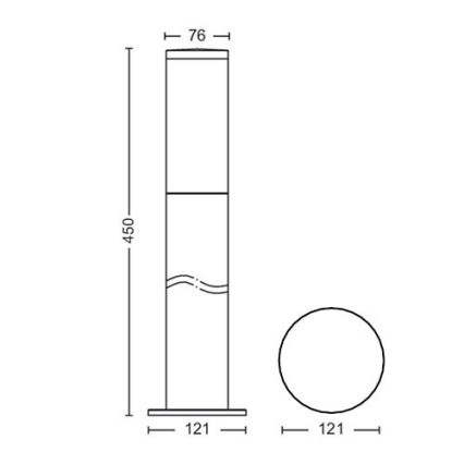 Philips - Spoljašnja lampa 1xE27/20W/230V 45 cm IP44