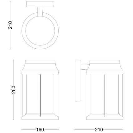 Philips - Spoljašnja zidna lampa BELLINI 1xE27/25W/230V IP44