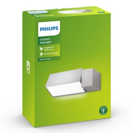 Philips - Spoljašnja zidna lampa BORDER 1xE27/23W/230V IP44 sivo