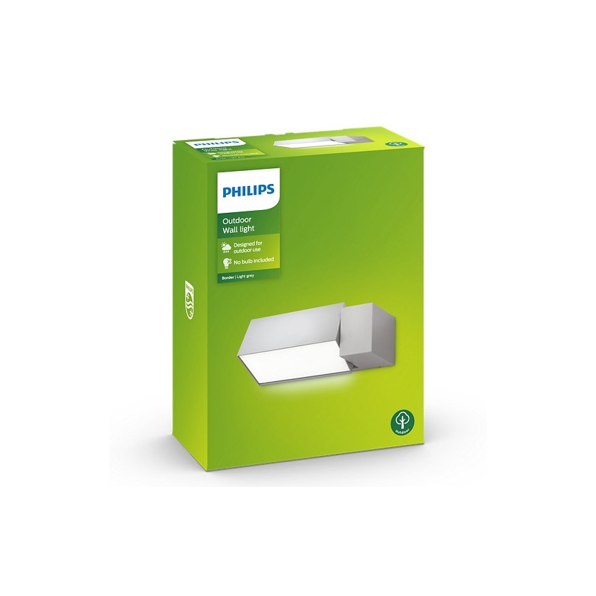 Philips - Spoljašnja zidna lampa BORDER 1xE27/23W/230V IP44 sivo