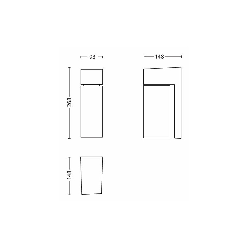Philips - Spoljašnja zidna lampa BORDER 1xE27/23W/230V IP44 sivo
