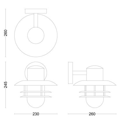 Philips - Spoljašnja zidna lampa INYMA 1xE27/25W/230V IP44