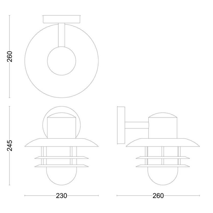 Philips - Spoljašnja zidna lampa INYMA 1xE27/25W/230V IP44