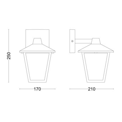 Philips - Spoljašnja zidna lampa KINNO 1xE27/25W/230V IP44