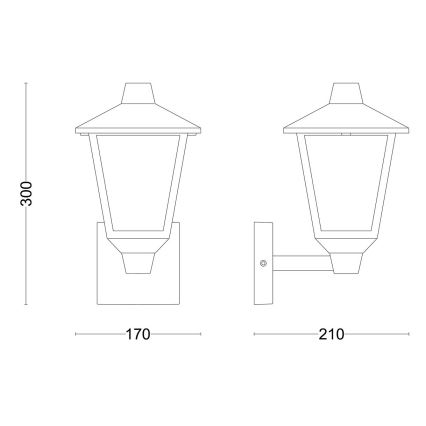 Philips - Spoljašnja zidna lampa KINNO 1xE27/25W/230V IP44