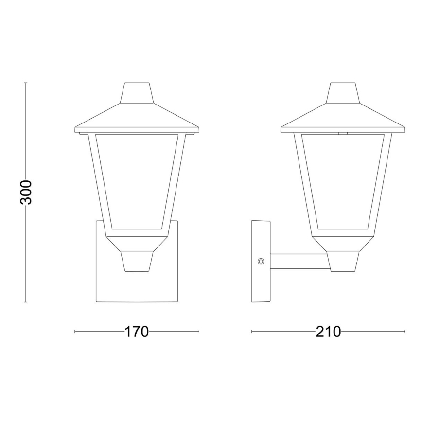 Philips - Spoljašnja zidna lampa KINNO 1xE27/25W/230V IP44