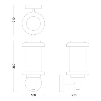 Philips - Spoljašnja zidna lampa LISTRA 1xE27/25W/230V IP44