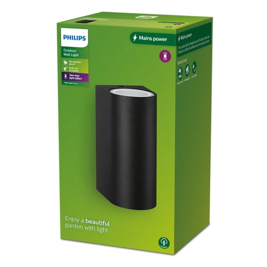 Philips - Spoljašnja zidna lampa NIGHTINGALE 2xGU10/35W/230V IP44