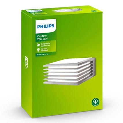 Philips - Spoljašnja zidna lampa SHADES 1xE27/15W/230V IP44 sivo