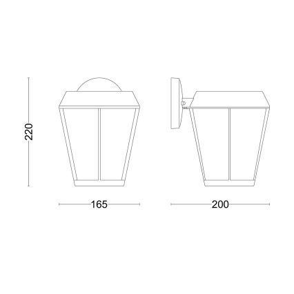 Philips - Spoljašnja zidna lampa SUNERA 1xE27/25W/230V IP44