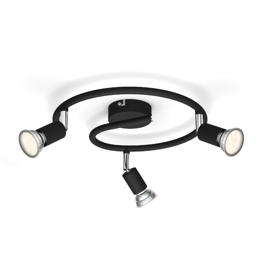 Philips - Spot svetiljka 3xGU10/50W/230V crna