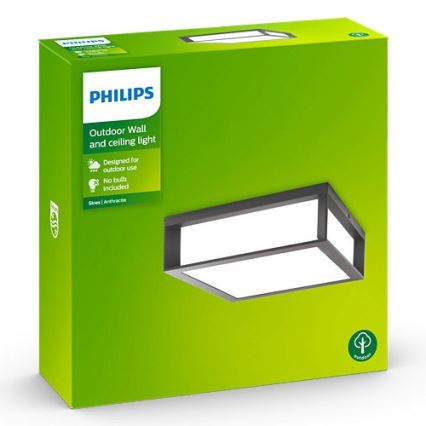 Philips - Vanjska plafonska svjetlijka SKIES 2xE27/14W/230V IP44 antracit