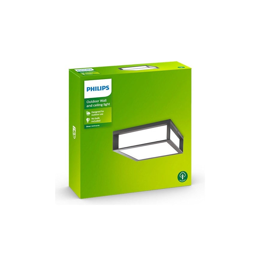 Philips - Vanjska plafonska svjetlijka SKIES 2xE27/14W/230V IP44 antracit