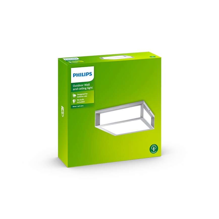 Philips - Vanjska plafonska svjetlijka 2xE27/14W/230V IP44 sivo