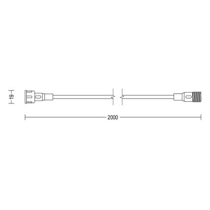Philips - Vodootporan produžni kabel 2 m IP67