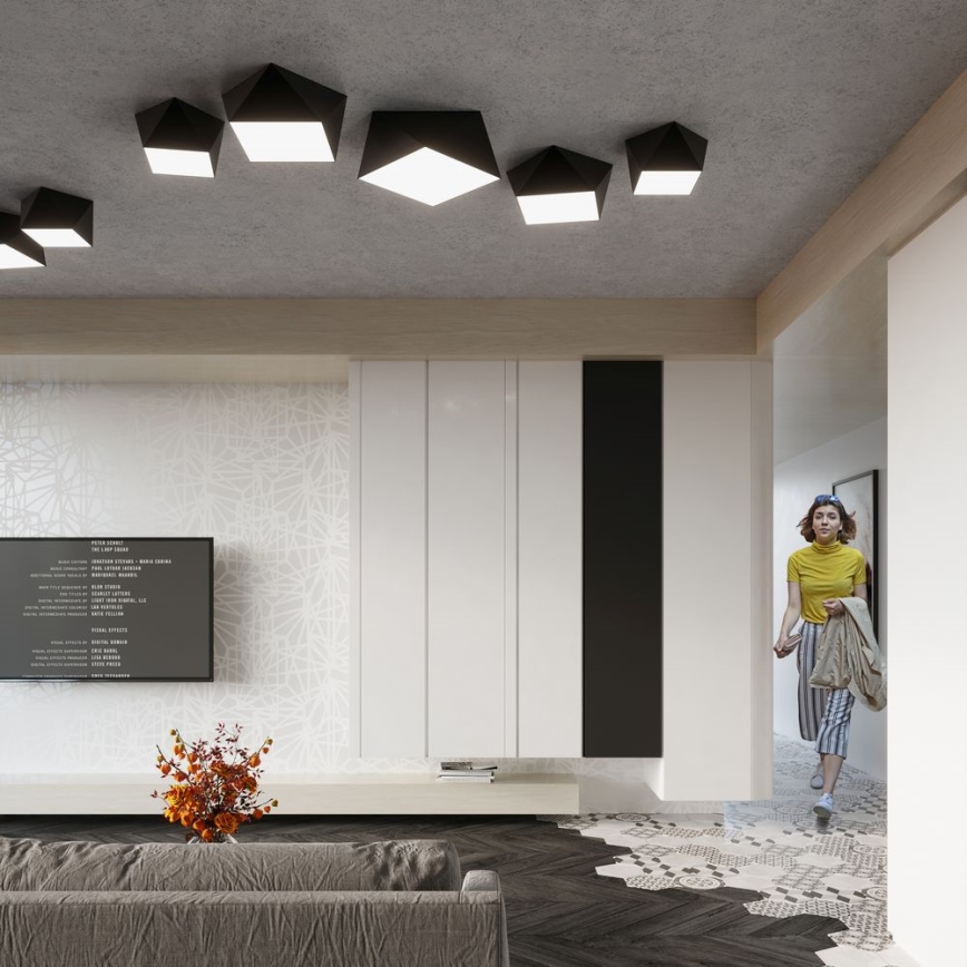 Plaf. Lampa HEXA 1×E27/60W/230V Black