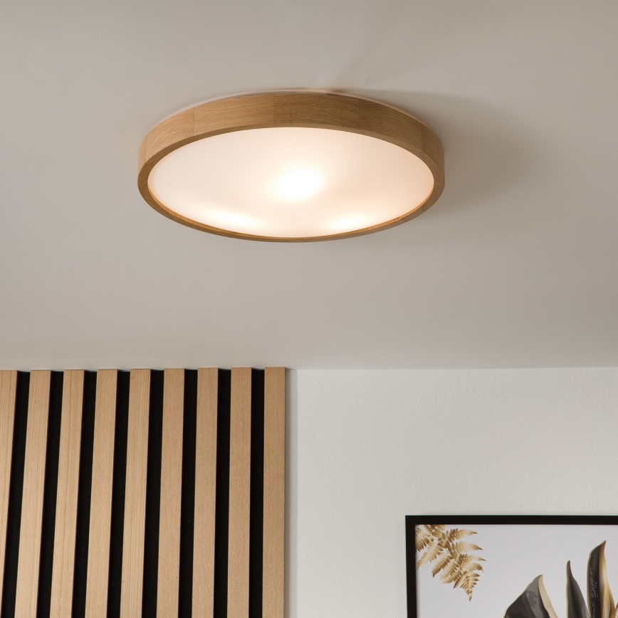 Plaf. Lampa OAK SLIM 3×E27/60W/230V Oak ø 47 cm