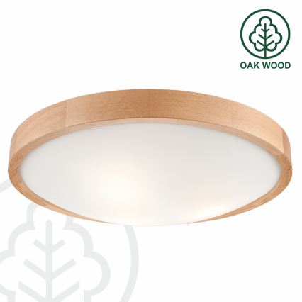 Plaf. Lampa OAK SLIM 3×E27/60W/230V Oak ø 47 cm