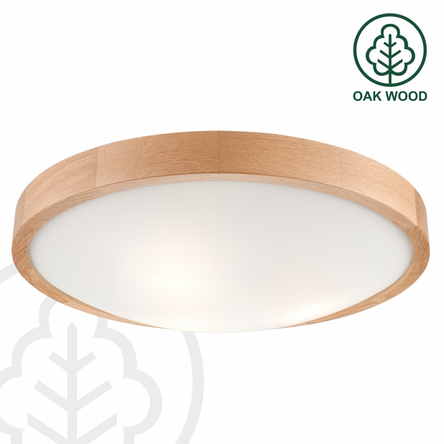 Plaf. Lampa OAK SLIM 3×E27/60W/230V Oak ø 47 cm