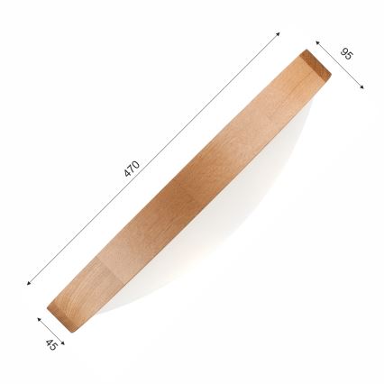 Plaf. Lampa OAK SLIM 3×E27/60W/230V Oak ø 47 cm