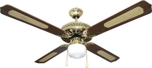 Plaf. vent. 1xE27/70W/230V pr. 132 cm braon/zl.