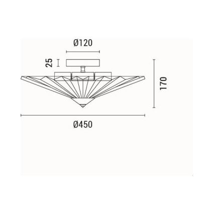 Plafonjera 5xE14/15W/230V siv