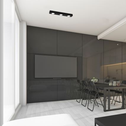 Plafonjera ALEXANDER 3xGX53/12W/230V crni