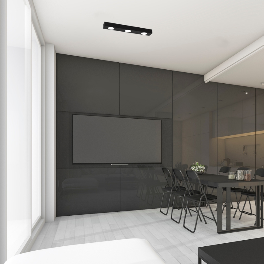 Plafonjera ALEXANDER 3xGX53/12W/230V crni