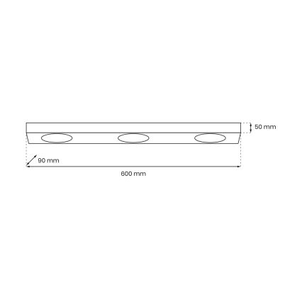 Plafonjera ALEXANDER 3xGX53/12W/230V crni