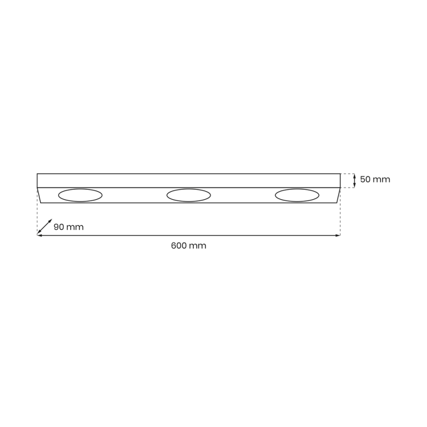 Plafonjera ALEXANDER 3xGX53/12W/230V crni