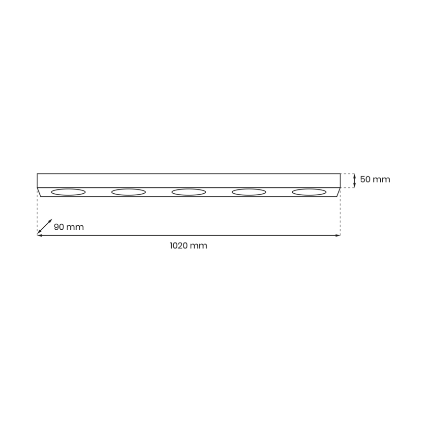 Plafonjera ALEXANDER 5xGX53/12W/230V crni