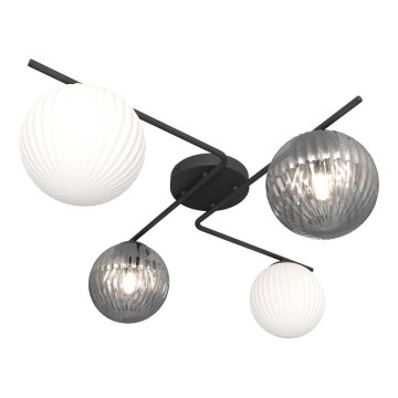 Plafonjera AZURA 4xE14/10W/230V crni/siv/bela